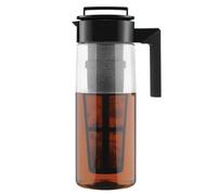 Takeya Flash Chill Iced Tea Maker - Airtight & Durable Iced Tea Maker Jug with Silicone Carry Handle - Leak-Proof & Lightweight Tea Infuser with Patented Flash Chill Technology - 2 Quart, Black