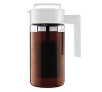 Takeya Tritan Cold Brew Coffee Maker - Airtight Pitcher with Leak-Free Lid - BPA-Free Cold Brew Maker with Silicone Handle - Dishwasher-Safe Pitcher for Homemade Cold Brew - 1 Quart, White