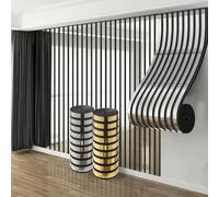 Takezuaa 1 Roll Self Adhesive Thermal Insulation Wallpaper 6mm Thick Mirror Imitation Grille Stripe Metallic Peel and Stick Wallpaper for Living Room,Bedroom 40cm x 3m - Silver