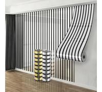 Takezuaa 2 Roll Self Adhesive Thermal Insulation Wallpaper 2.2mm Thick Mirror Imitation Grille Stripe Metallic Peel and Stick Wallpaper for Living Room,Bedroom 40cm x 3m - Silver