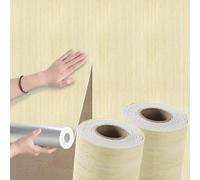 Takezuaa 2 Roll Self Adhesive Thermal Wallpaper 2.5mm Thick Beige Travertine Cement Textured Peel and Stick Wallpaper for Bedroom Livingroom Waterproof Damp Proof for Bad Cold Walls 40 x 300cm