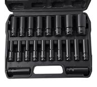Takezuaa 20PCS Impact Socket Set 1/2 Inch, Drive Master Deep Impact Socket Set 8mm - 32mm, Impact Driver Hex Bit Sockets, Car Large Torque Wrench for Drill, Ratchet, Heavy Duty Spanner Tool