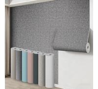 Takezuaa 3 Roll Self Adhesive Thermal Insulation Wallpaper 3mm Thick Peel and Stick Wallpaper for Walls Ceilings Linen Black Textured Waterproof Damp Proof Wallpapers for Bad Cold Walls 50cm x 2.8m