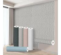 Takezuaa 3 Roll Self Adhesive Thermal Insulation Wallpaper 3mm Thick Peel and Stick Wallpaper for Walls Ceilings Linen Grey Textured Waterproof Damp Proof Wallpapers for Bad Cold Walls 50cm x 2.8m
