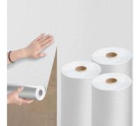 Takezuaa 3 Roll Self Adhesive Thermal Wallpaper 3mm Thick White Textured Peel and Stick Wallpaper PE Foam for Ceilings Bedroom Livingroom Waterproof Damp Proof for Bad Cold Walls 50cmx2.8m