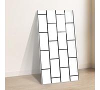 Takezuaa 40Pcs Self Adhesive Wall Tiles Brick, Tile Stickers White 30x60cm, PET Peel and Stick Waterproof Oilproof Tiles Retro Style DIY Home Decor for Kitchen Bathroom