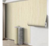 Takezuaa 5 Roll Self Adhesive Thermal Insulation Wallpaper 2.5mm Thick Beige Concrete Textured Peel and Stick Wallpaper for Walls Ceilings - Waterproof Wallpapers for Bad Cold Walls 40cm x 3m