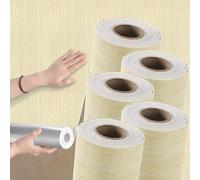 Takezuaa 5 Roll Self Adhesive Thermal Wallpaper 2.5mm Thick Beige Travertine Cement Textured Peel and Stick Wallpaper for Bedroom Livingroom Waterproof Damp Proof for Bad Cold Walls 40 x 300cm