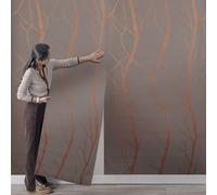 Takezuaa Brown Wallpaper Glitter Textured 3D Effect Embossed Wallpapers Striped Branch Glitter Wall Paper Roll Modern Feature for Living Room Bedroom Hallway Kitchen Front Room