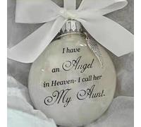 Takezuaa Christmas Memorial Baubles Ball,Feather Ball With Angel Xmas Tree Remembrance Decorations Bereavement Gift to Remember Loved Ones Xmas - My Aunt