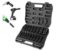 Takezuaa Deep Impact Socket Set,20Pcs 1/2" Drive Impact Deep Wrench Socket Set,8mm-32mm Heavy Duty Kit with Storage Box for Professional and DIY Use