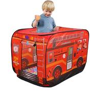 Takezuaa Kids Pop Up Tent Foldable Play Tent,Tents Set Up Free Play Equipment for Children,Indoor Outdoor Children's Playhouse Crawling Bus Toy with Carry Bag for Girls Boys Toddler,Red