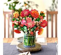 Takezuaa Pop Up Card Greeting Cards for Mom, Pop Up Flower Cards, 3D Birthday Card, Mother’s day Card Pop Up, 3D Pop Up Bouquet Paper Flowers Cards, #9 Dear Dahlia