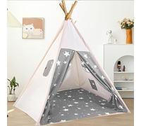 Takezuaa Teepee Tent for Kids,New Fabric Polyester Wigwam,Portable Tipi Large Kids Play House for Indoor and Outdoor,Playhouse Tipi Room Decor（Star）
