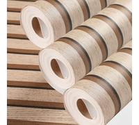 Takezuaa Wood Slats Wallpaper 53 X 950cm Non-Woven Natural Wood Grain Effect Wallpaper Roll Wooden Slat Wallpapers Modern Realism Contemporary Feature Wall Dark Oak 3 Roll