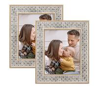 takfot Boho Picture Frames 8x10 Photo Frame 2 Pack Wood Moroccan Picture Frame for Wall and Tabletop Gift for Mom Grandma Women Family Friends