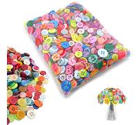 TakFree Buttons for Crafts, 1000PCS Buttons Mixed Colours and Sizes Round Resin Buttons for Craft Arts Knitting Sewing Cardigans DIY Handmade (9mm-13mm) (TMUK-0037)