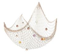 TakFree Decorative Fishing Net with Sea Shells, 1M*2M Nautical Fish Net Decoration Mediterranean Style Hanging Photo Netting Wall Hanging Decor for Party Home
