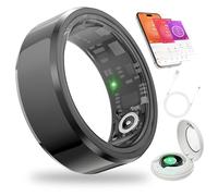 Takibird Ring S9, Smart Ring, Fitness & Activity Tracker, Heart Rate and SpO₂Monitoring, IP68 Waterproof, Easy Operation, Health Ring for Seniors & Everyday Fitness Enthusiast, Black, Size 12