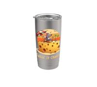 Takin' it Cheesy Mouse with Cheese On A Beach Funny Surf Pun Stainless Steel Insulated Tumbler