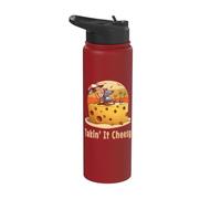 Takin' it Cheesy Mouse with Cheese On A Beach Funny Surf Pun Stainless Steel Insulated Water Bottle