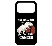Taking a Bite Out of Lung Cancer T Rex Dinosaur Awareness Case for iPhone 17 Pro Max