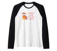 Taking a Break from The Grind Vacation Mode Soft Life Quote Raglan Baseball Tee