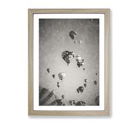 Taking A Hot Air Balloon Ride Modern Framed Print | A3 Oak Framed Wall Art | Ready to Hang | Modern Nature Picture | Living Room Bedroom Lounge Office