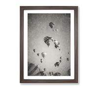 Taking A Hot Air Balloon Ride Modern Framed Wall Art Print, Ready to Hang Picture for Living Room Bedroom Home Office Décor, Walnut A3 (34 x 46 cm)
