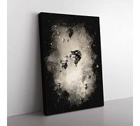 Taking A Hot Air Balloon Ride Paint Splash Modern Canvas Wall Art Print Ready to Hang, Framed Picture for Living Room Bedroom Home Office Décor, 76x50 cm (30x20 Inch)