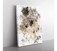 Taking A Hot Air Balloon Ride Watercolour Modern Canvas Wall Art Print Ready to Hang, Framed Picture for Living Room Bedroom Home Office Décor, 76x50 cm (30x20 Inch)