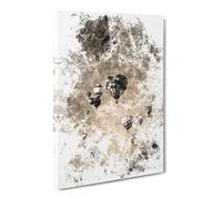 Taking A Hot Air Balloon Ride Watercolour Modern Canvas Wall Art Print Ready to Hang, Framed Picture for Living Room Bedroom Home Office Décor, 24x16 Inch (60x40 cm)