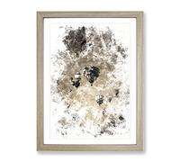 Taking A Hot Air Balloon Ride Watercolour Modern Framed Wall Art Print, Ready to Hang Picture for Living Room Bedroom Home Office Décor, Oak A3 (34 x 46 cm)