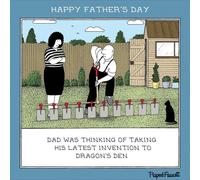 Taking His Invention on Dragon's Den Funny Fred Father's Day Card Greeting Cards