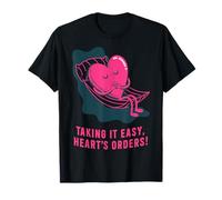 Taking It Easy Heart Cartoon Design T-Shirt