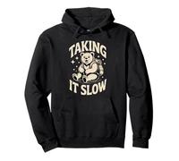 Taking It Slow Hiking Bear Camping Pullover Hoodie