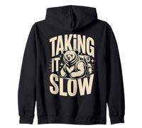 Taking It Slow Hiking Bear Camping Zip Hoodie