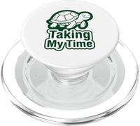 Taking My Time Funny Turtle T-Shirt Cute Animal Graphic PopSockets PopGrip for MagSafe