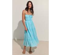 Taking Sides Maxi Dress by free-est at Free People in Bright Turquoise, Size: Medium - female