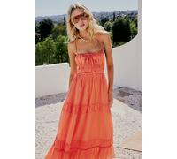 Taking Sides Maxi Dress by free-est at Free People in Fusion Coral, Size: Large - female