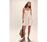 Taking Sides Mini Dress by free-est at Free People in Ivory, Size: Medium - female