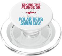 Taking the Plunge on Polar Bear Swim Day Swimmer PopSockets PopGrip for MagSafe