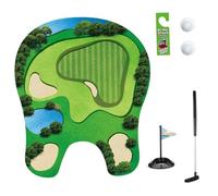 Takingup 1 Set Toilet Golf, Practice Toilet Game Includes Putter Balls Putting Green Funny Mini Golf Game for Kids Men Dad Boyfriend Restroom -