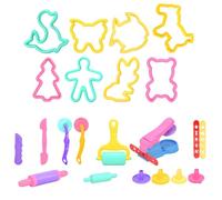 Takingup 30Pcs/Set Playdough Accessories, Kids Playdough Tools with Shape Molds, Roller & Extruder for Creative Fun - Play Dough Tools Set