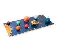 Takingup 36Month+ Solar System for Kids, Wooden Solar System Model Board with 3D Planets Models and Learning Cards, Prechool Educational Toys for Boys Girls Birthday