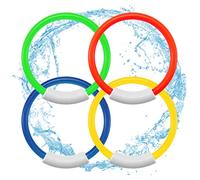 Takingup 4Pcs Pool Diving Toys Underwater Sinking Rings for Swimming Pool Game Swim Training Round Shape, Swimming Diving Ring