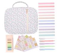 Takingup Bible Case for Women, Large Capacity Bible Kit with Tabs Pens Sticky Notes Highlighters Bibles Study Kit with Handle, Style 4 Cover 8.9x11.4x3.2 Inch