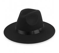 Takingup Black Fedora Hat for Men, Classic 1920s Gangster Style Hat with Elegant Satin Bwith for Themed Parties, Black Fedora