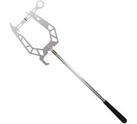 Takingup Boat Hook for Docking, 16x6in Stainless Steel Automatic Telescoping with Cable Guider U-shaped for Mooring Boat Hook Pole