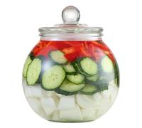 Takingup Fermentation Jar, Kimchi Jar Containers, 2500ml Clear Glass Fermenting with Lid Large Pickling Jars, Fermentation Crock for Pickles Kimchi, Sauerkraut, Grains, Dried Fruits